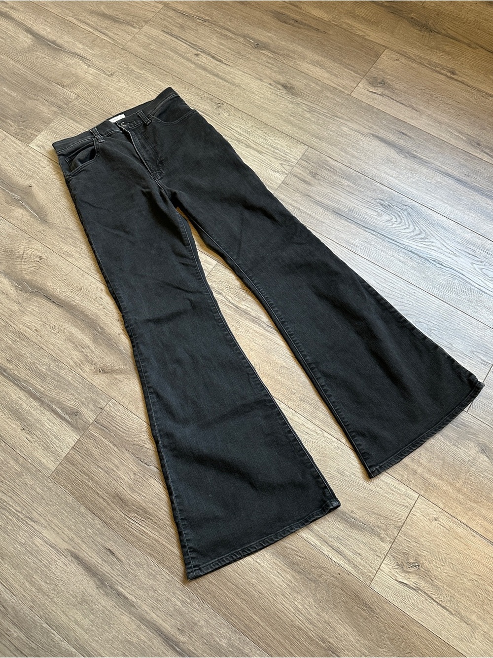 Abercrombie & Fitch Black Ultra High Rise Flare Jeans